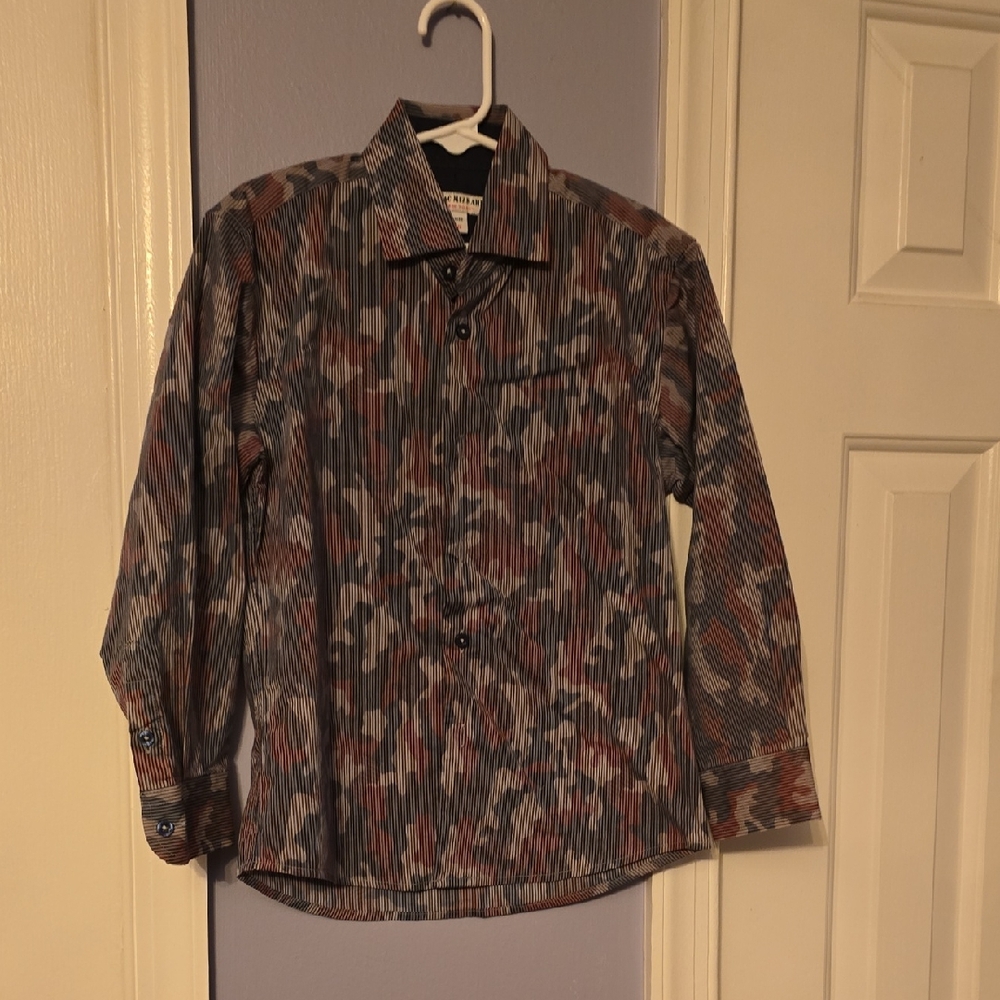 Isaac Mizrahi Men's Striped Multicolor Shirt Jacket